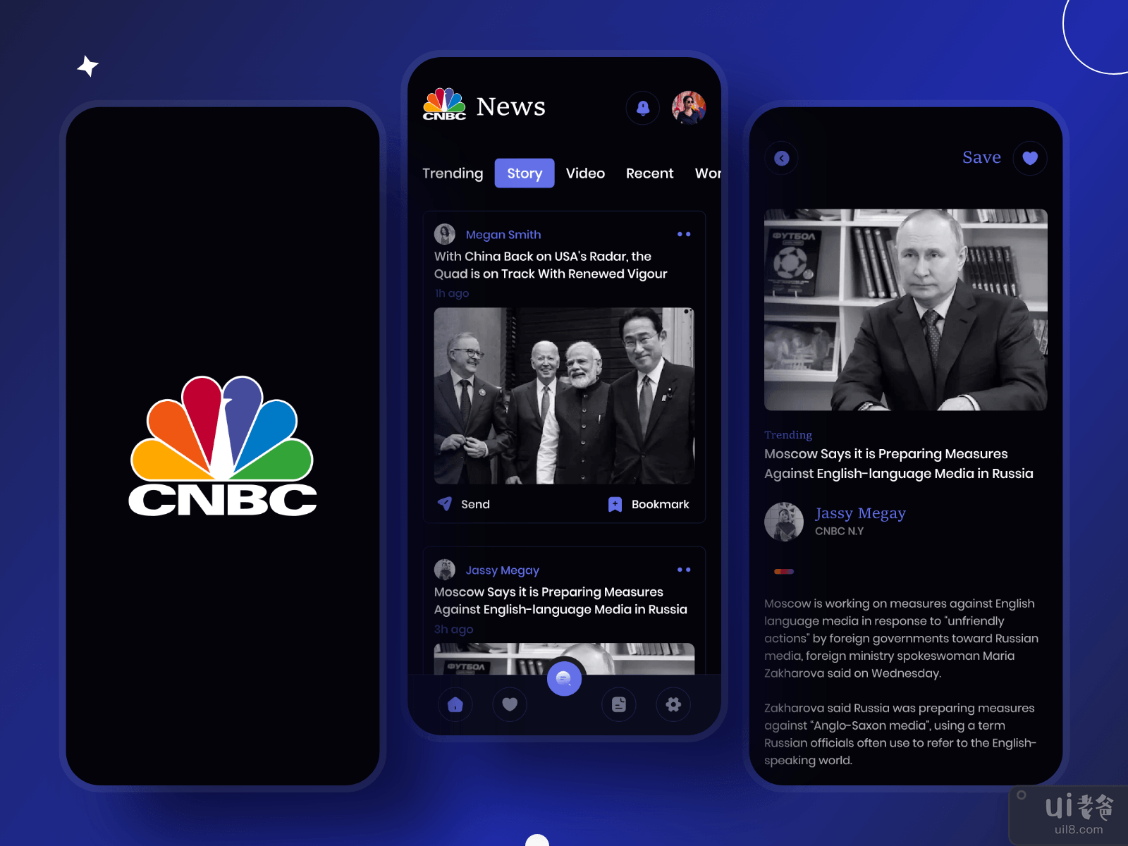 CNBC News Feed Dark App