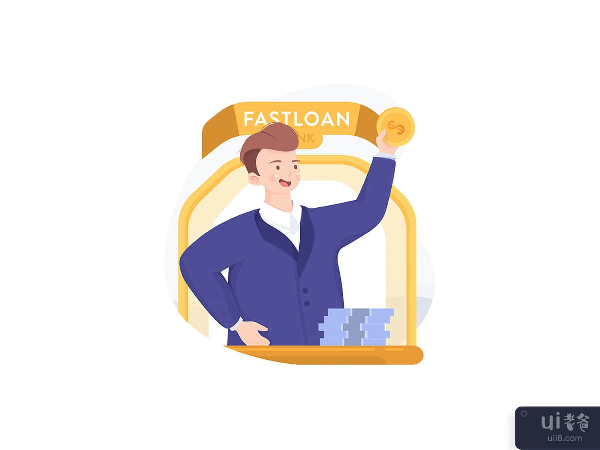 Businessman hand holding money. Fast loan, paying and credit cash concept.