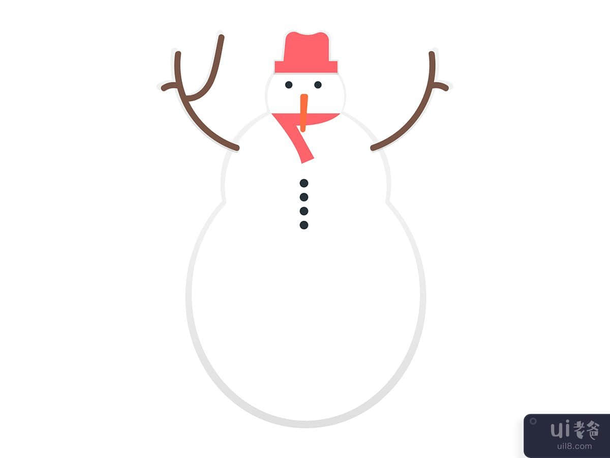 Christmas snowman illustration