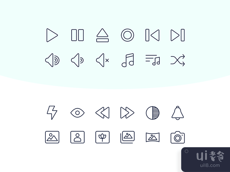60 SVG multimedia icons
