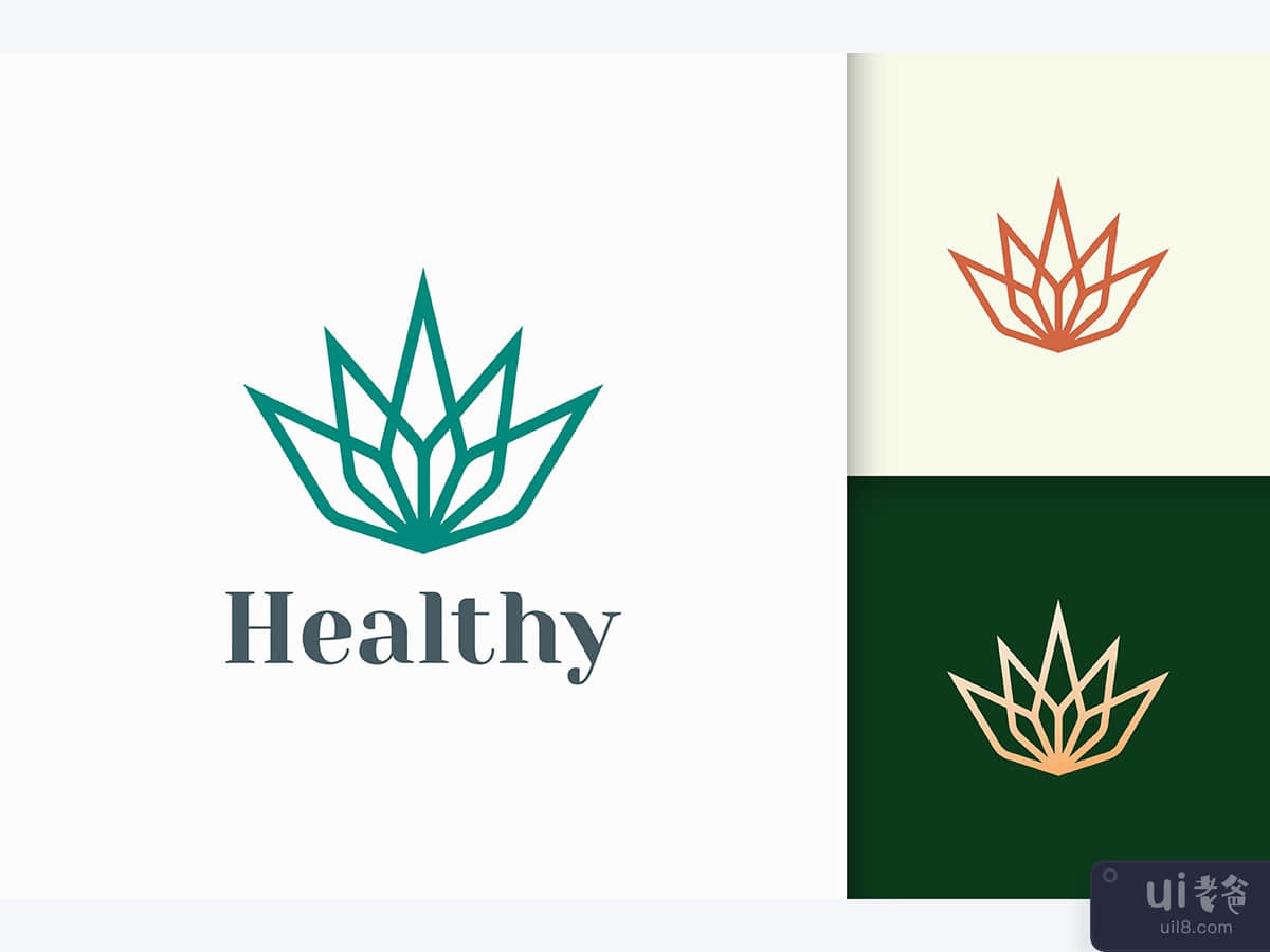 Beauty or Health Logo in Flower For Vitamin or Serum Product
