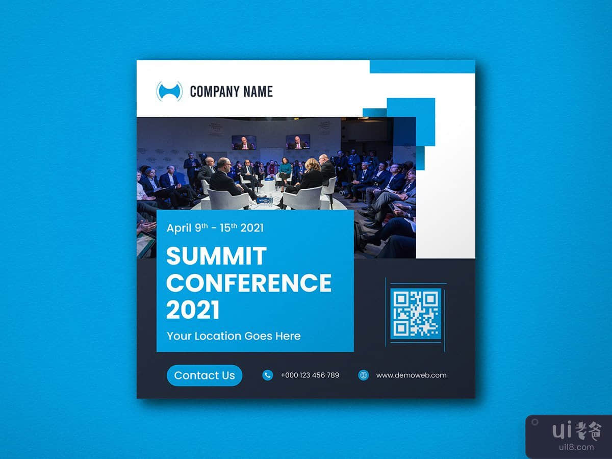 Business conference Instagram post and social media banner template