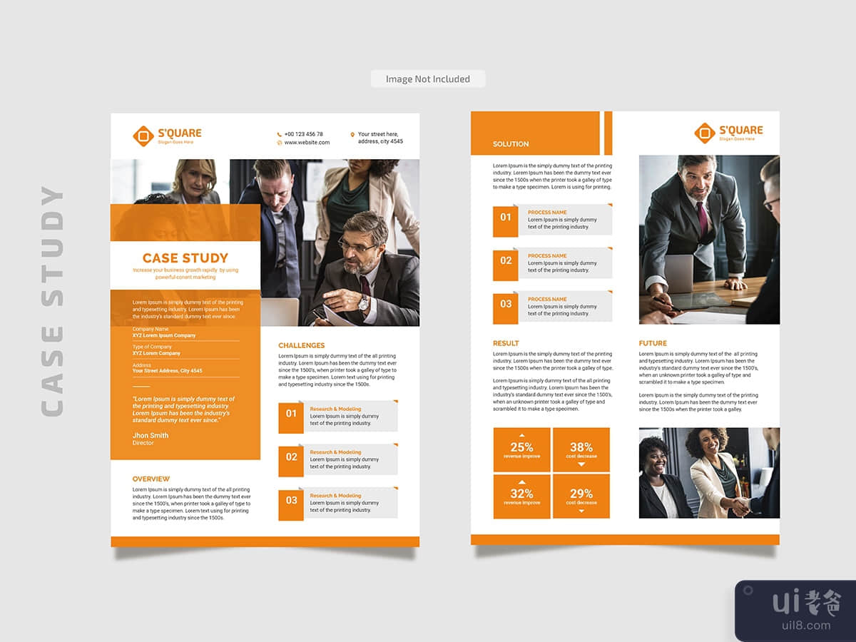 case study template with minimal design