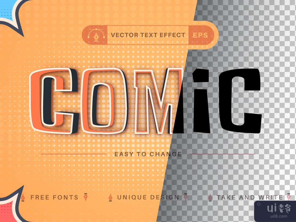 Comic Stroke - Editable Text Effect, Font Style