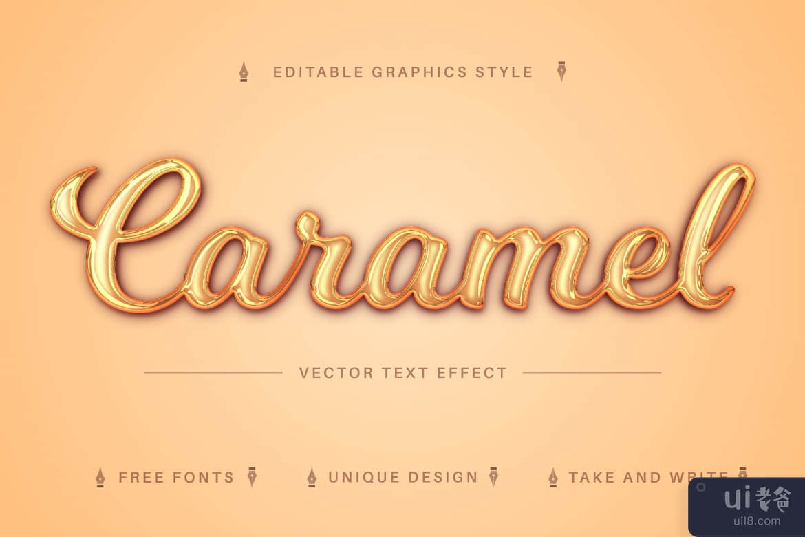 Caramel - 可编辑的文本效果，字体样式(Caramel - Editable Text Effect, Font Style)插图6