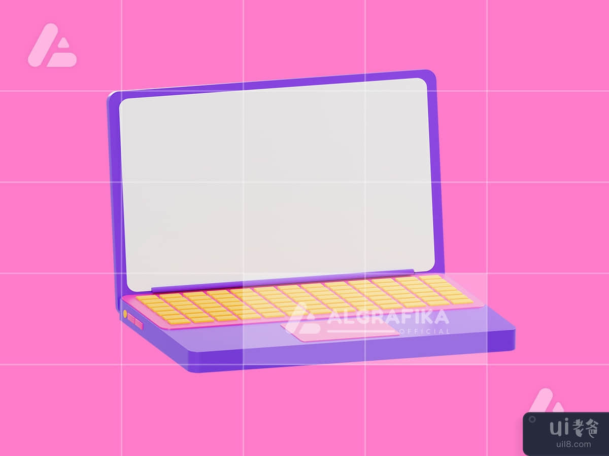 3d illustration laptop object