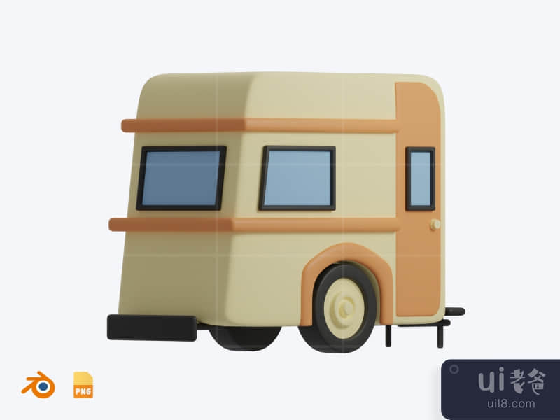 Caravan - 3D Camping Illustration Pack (front)