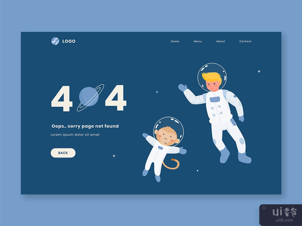 404 error space theme page template