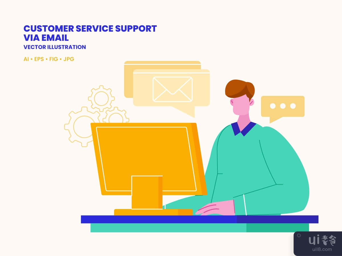 Customer Service Support via Email Illustration