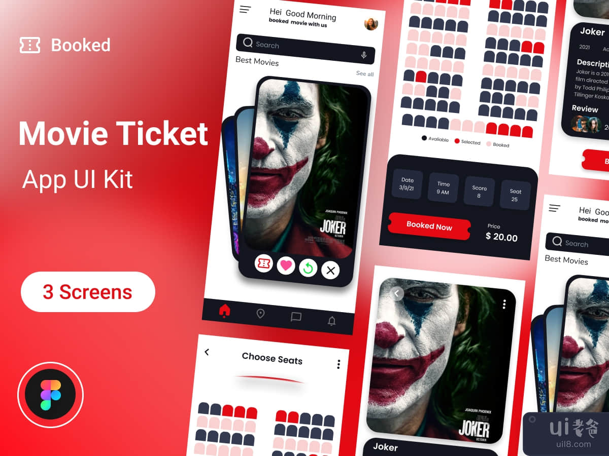 Booked Movies Sett App UI Kit 