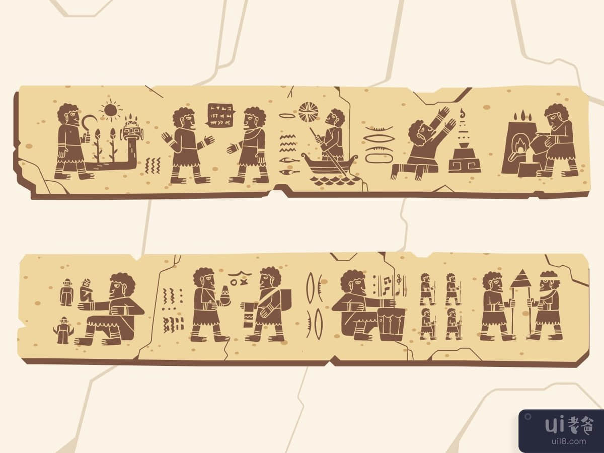 石头上的古代象形文字(Ancient hieroglyph on stone)插图2