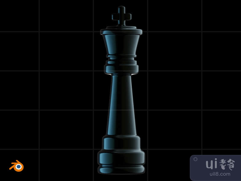 3D Chess game glow in the dark illustration pack - King (Front)