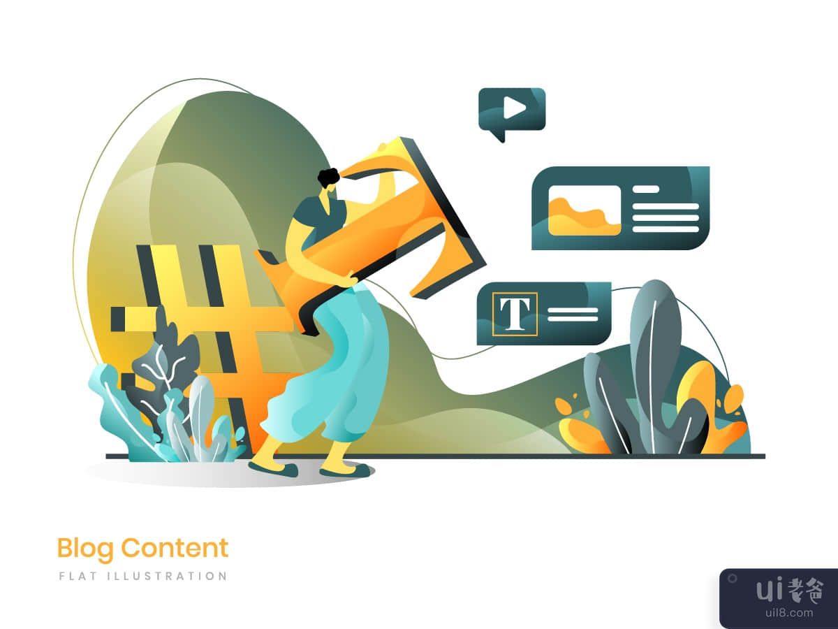 Blog Content flat illustration