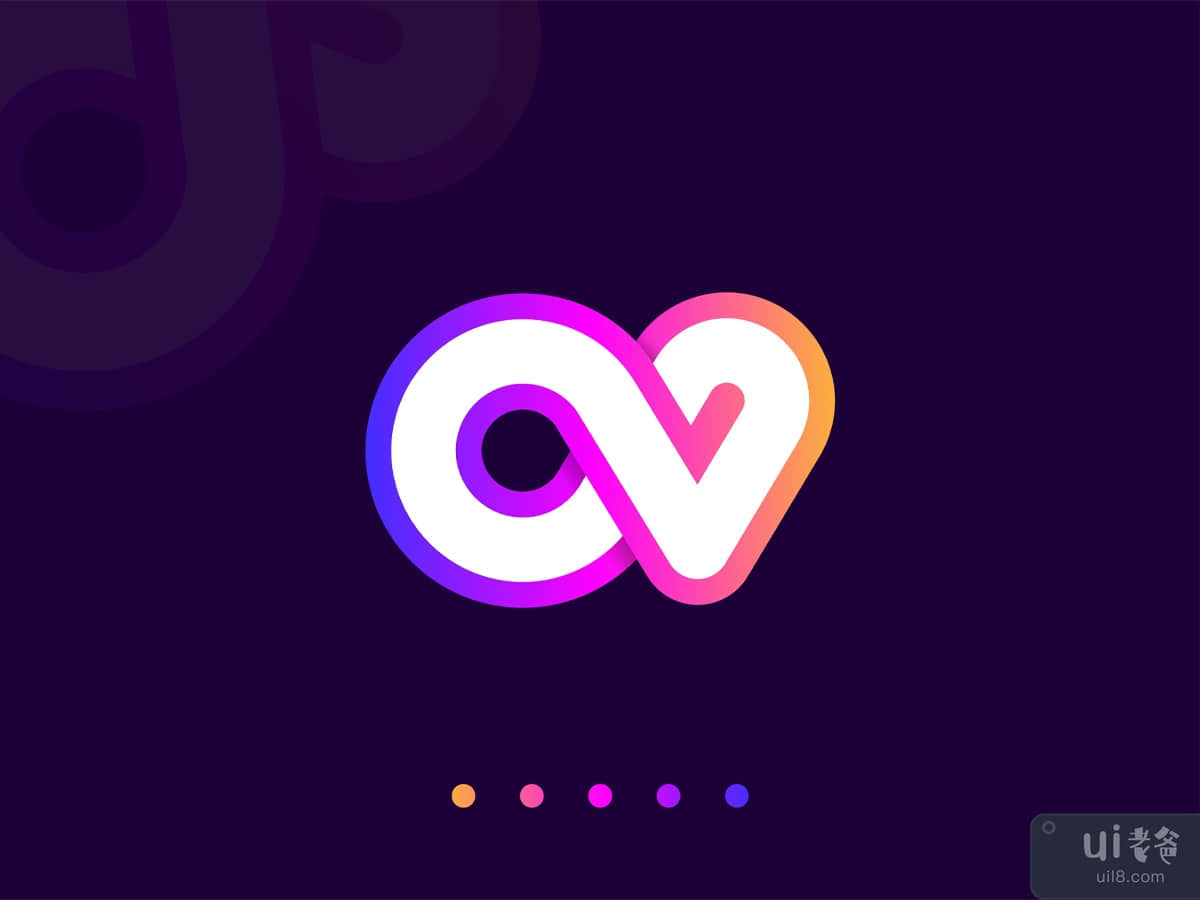O V Modern Letter Logo Template