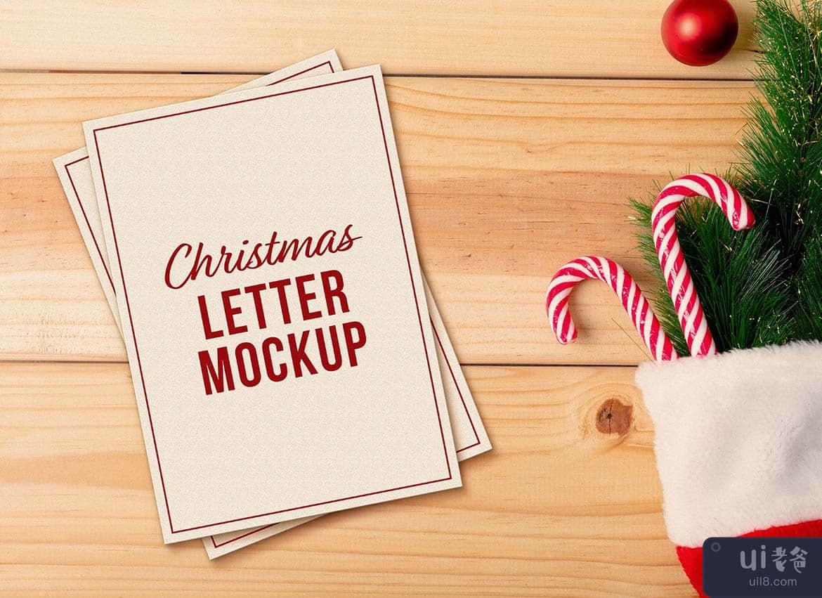 圣诞装置和字母样机套装(Christmas Device & Letter Mockup Set)插图3