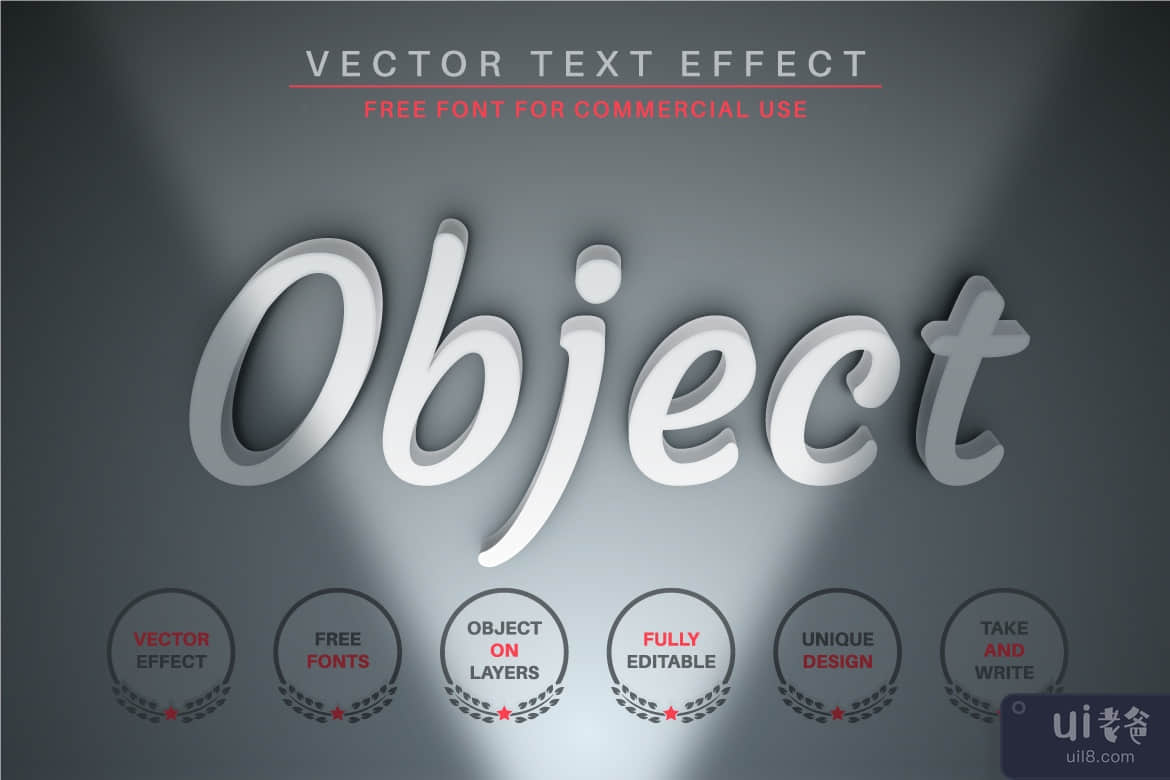 底灯 - 可编辑的文字效果，字体样式(Bottom Light - Editable Text Effect, Font Style)插图2