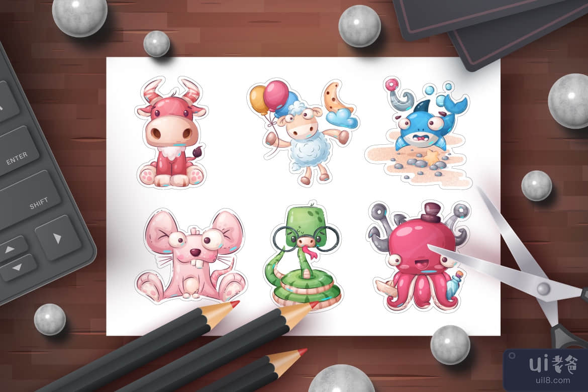 可爱的动物捆绑卡通人物剪贴画PNG剪贴画(Cute Animals Bundle, Cartoon Character Clipart PNG)插图2