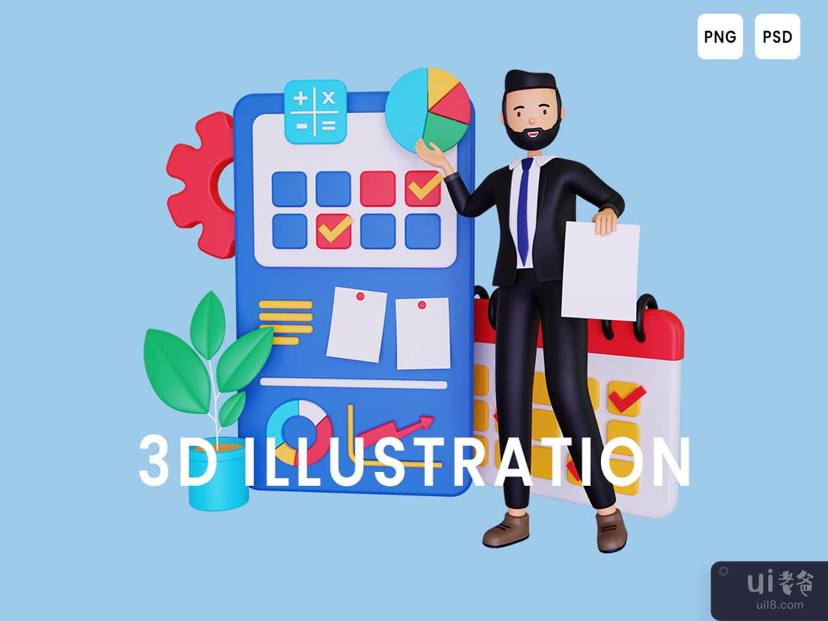 Business Work Plan 3D Illustration