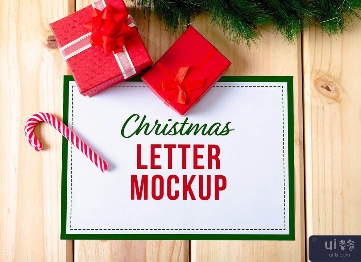 圣诞字母样机集(Christmas Letter Mockup Set)插图2