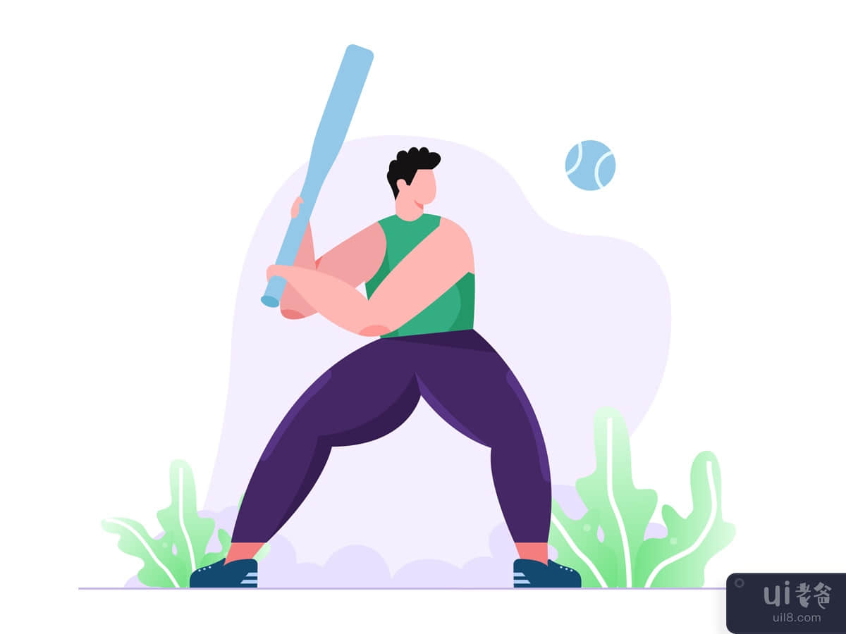 Baseball playing illustration 