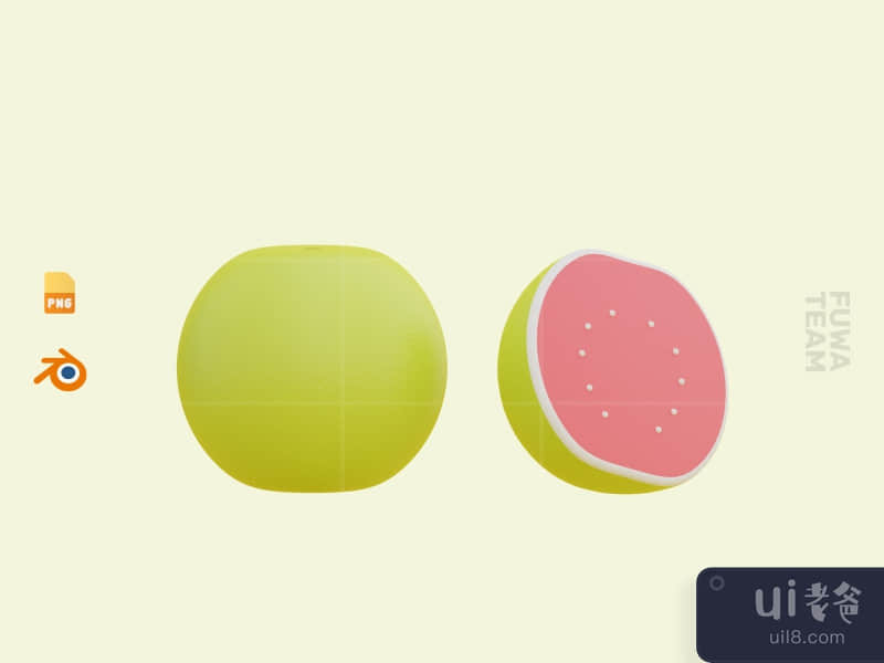 Cute 3D Fruit Illustration Pack - Guava (front)