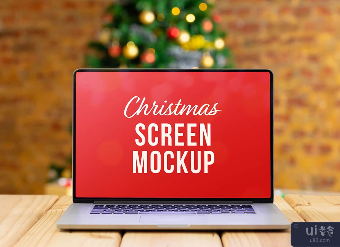 圣诞笔记本电脑和字母样机套装(Christmas Laptop & Letter Mockup Set)插图4
