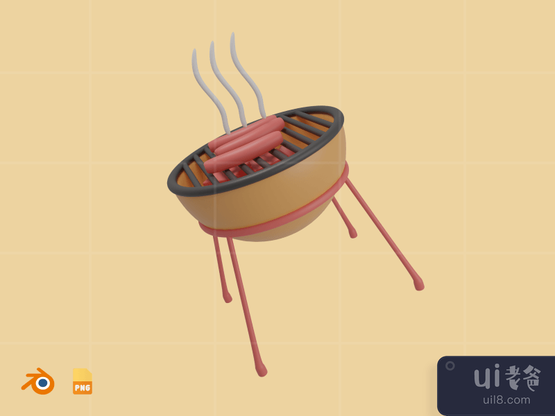 Barbeque - 3D Travel & Holiday Illustration Pack