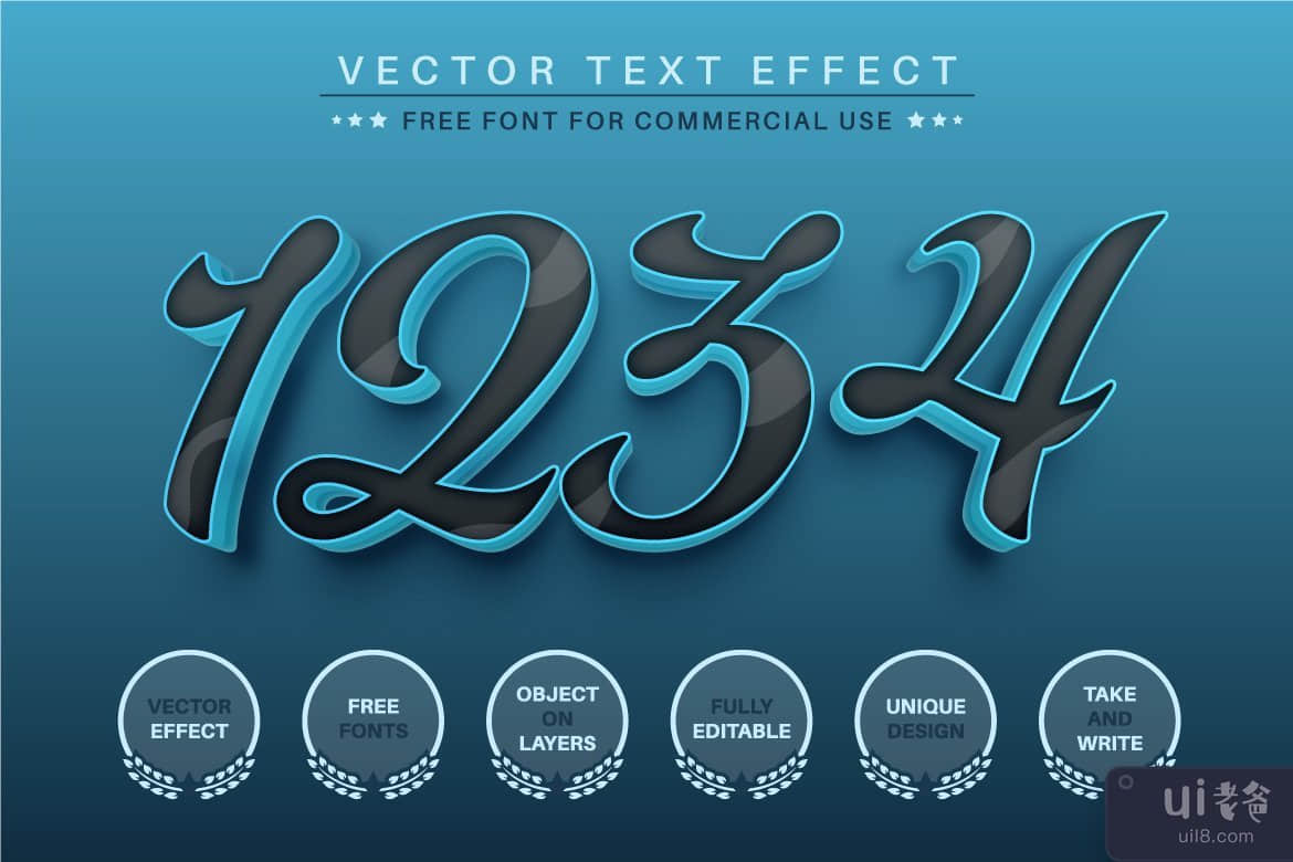 黑星 - 可编辑的文字效果，字体样式(Black Star - Editable Text Effect, Font Style)插图3