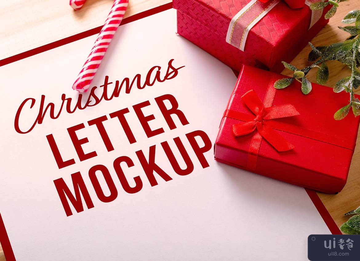 圣诞信函和电话样机套装(Christmas Letter & Phone Mockup Set)插图2